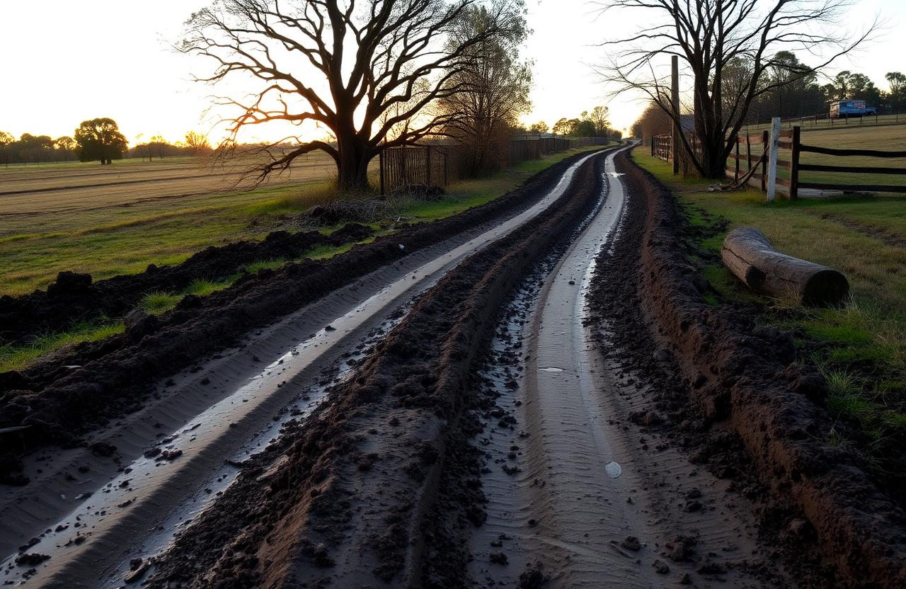 Rural Driveway & Crossover — Macedon — before